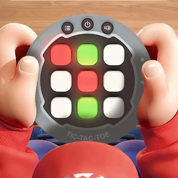 Handheld fidget toy puzzle console tic tac toe bolt game