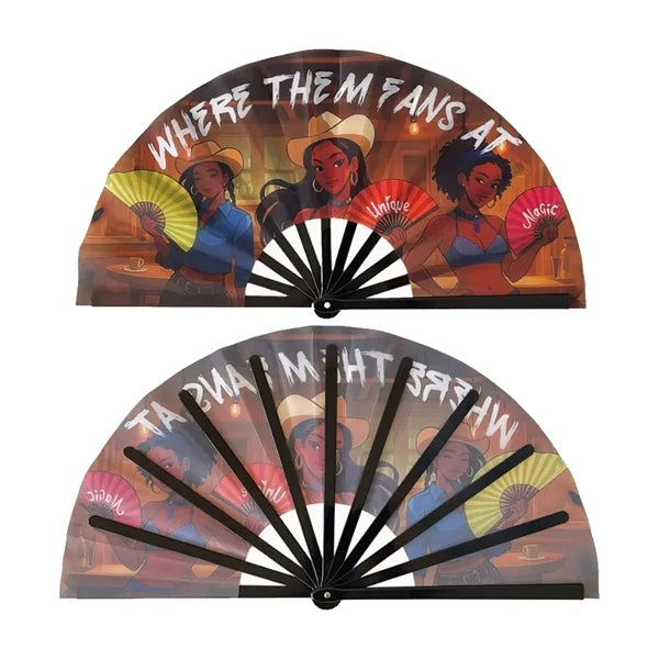 Big 11" Plastic Ribs Fabric Folding Kung Fu Clack Fan