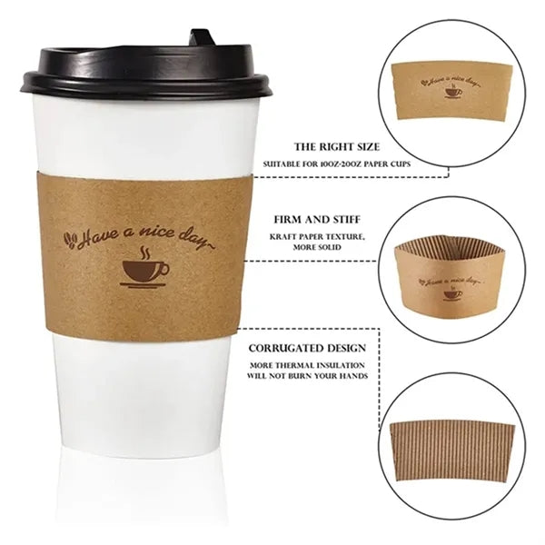 Disposable Paper Coffee Cup Sleeves