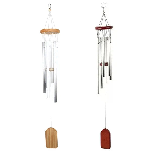 6-Tube Aluminum Wind Chimes With Pine Wood