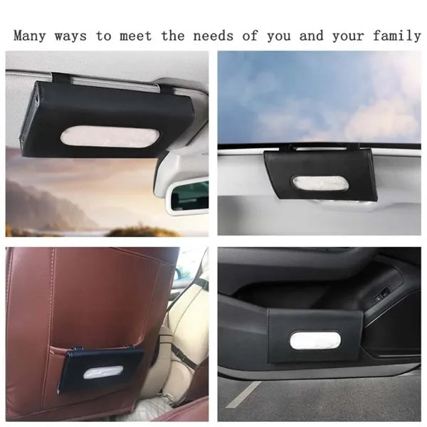 PU Leather Car Sun Visor Tissue Holder Napkin Dispenser