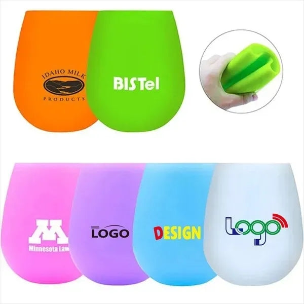 Silicone Stemless Wine Glasses for Brand Promo Gift