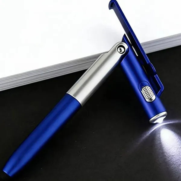3 In 1 Foldable Phone Stand Stylus Ballpoint Pen LED Light