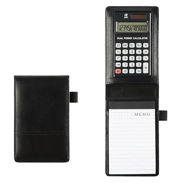 Leather Pocket Jotter Memo Notepad Calculator