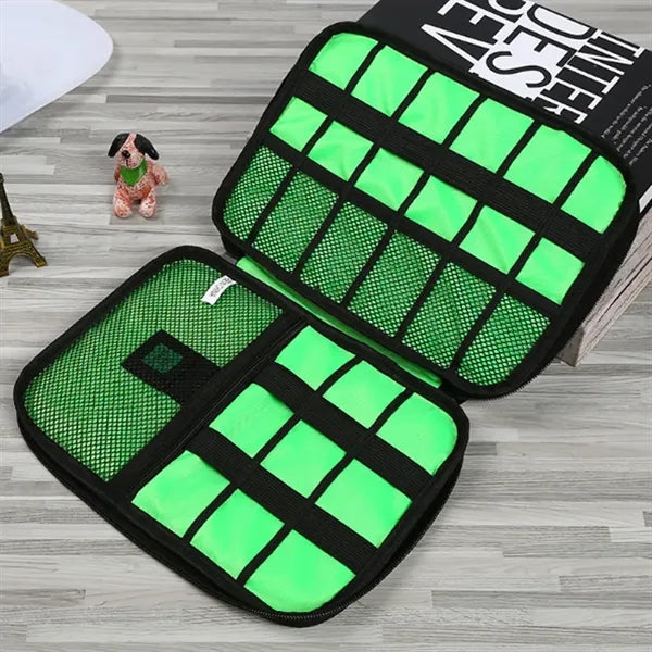 Portable Electronic Accessory Organizer Black Storage Bag