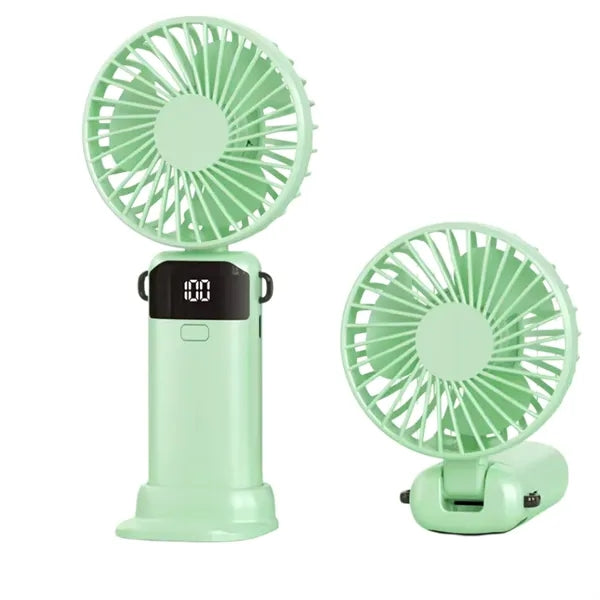Foldable Portable Rechargeable Neck Fan with Stand