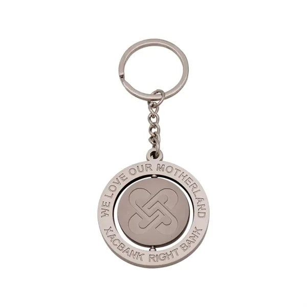 Rotatable epoxy resin metal key chain