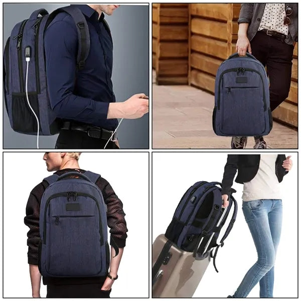 Multi-Pocket Commuter Backpack With USB Port