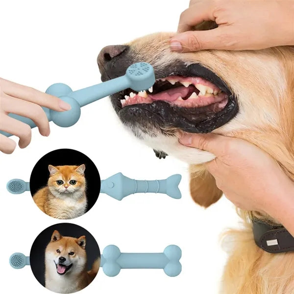 Safe Healthy Durable Soft Cat Dog Pet Silicone Toothbrush