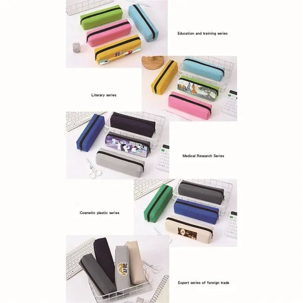 Solid-color Oxford cloth pencil case