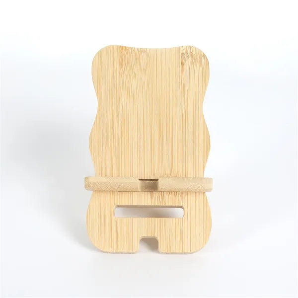 Adjustable Bamboo Phone Stand with Straight & Wave Edge