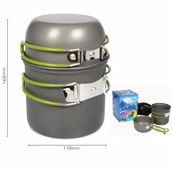 New Portable Alloy Camping Cookware Pot Kit