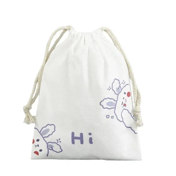 Logo Canvas Drawstring Pouch Bag