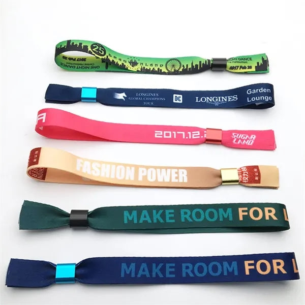Sublimated Fabric Event Wrist Bands With Locking Bead