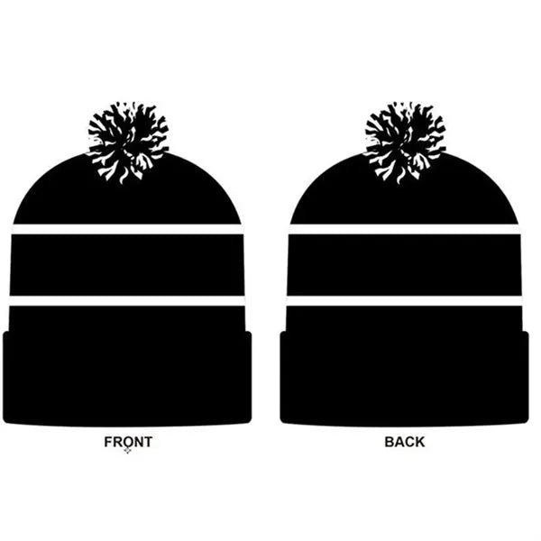 Hand-Knitted Winter Pompom Beanie Hat Cap
