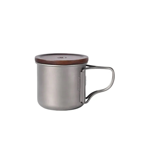 8 OZ Titanium Travel Coffee Mug Foldable Handle