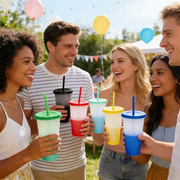 24oz Cold-Activated Color Changing Party Straw Tumbler