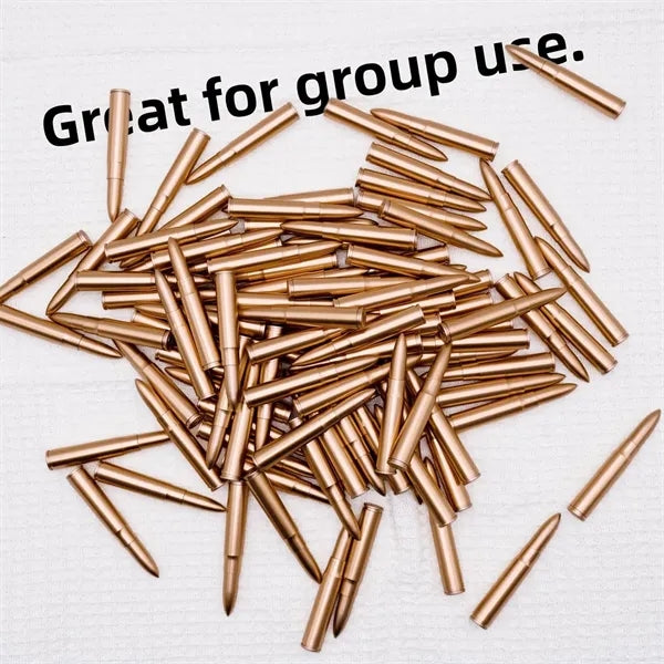 Bullet Shaped Plastic Metallic-Look Novelty Ballpoint Pens