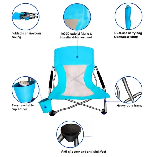 Portable Camping Beach Fishing Recliner Chair