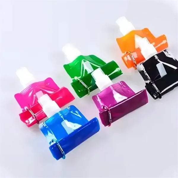 17 Oz. Collapsible Sports Water Bottle With Carabiner Clip