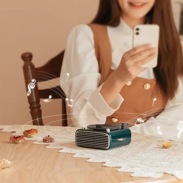 Vintage Vinyl Style Bluetooth Speaker Radio For Home Gifts