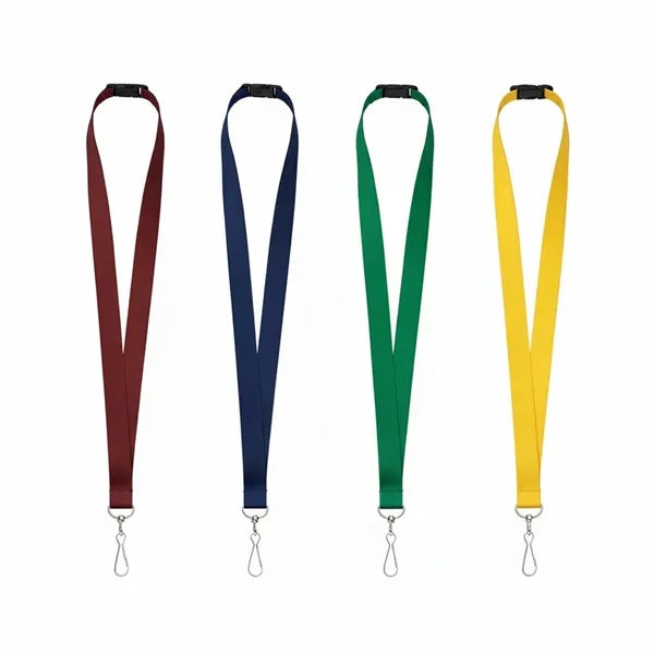 3/4" Full Color Polyester Lanyard With J Hook and Breakaway