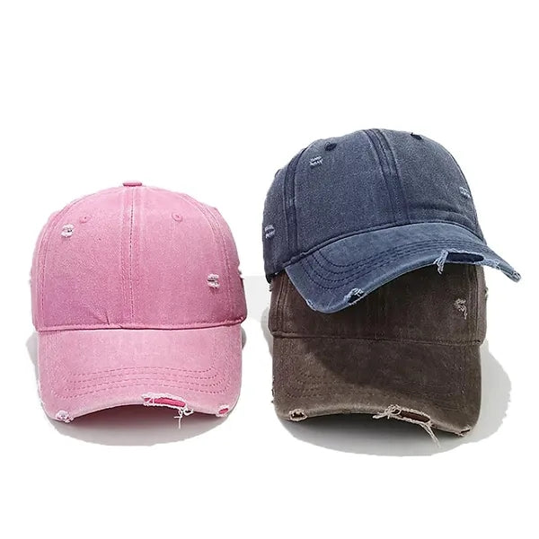 Distressed Cotton Baseball Cap