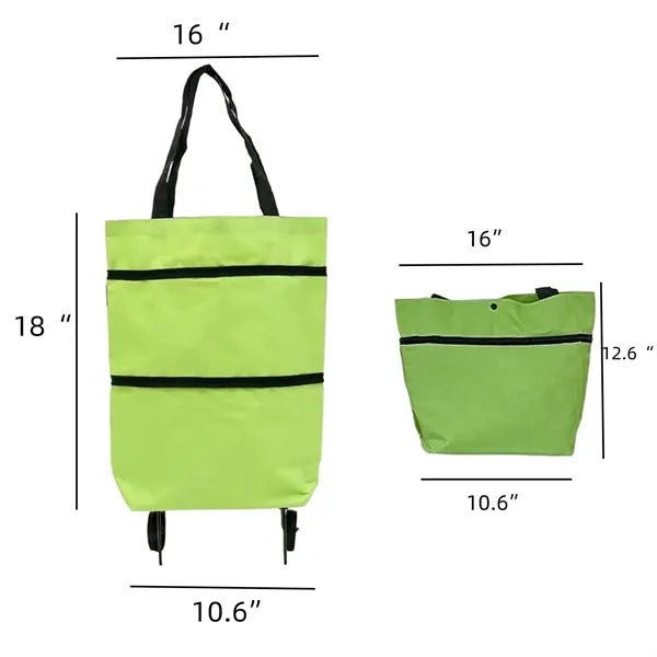 Foldable Wheeled Shopping Tote Bag