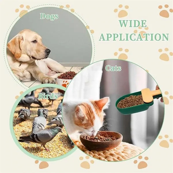 3-In-1 Pet Food Scoop Measuring Cup With Sealing Clip