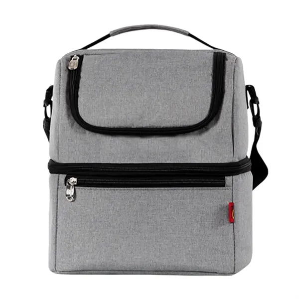 Double Layer Insulated Crossbody Lunch Cooler Bag