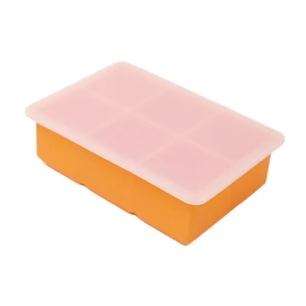 Silicone 6-Grid Ice Cube Tray with Lid for Whisky
