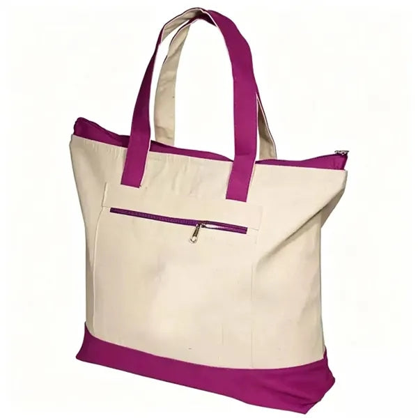 Simple Color-Block Thick Travel Portable Storage Canvas Bag