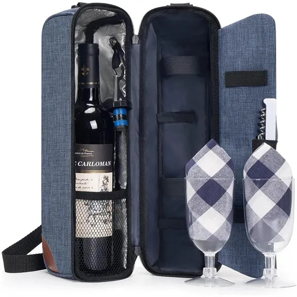 Insulated Single Bottle Wine Tote
