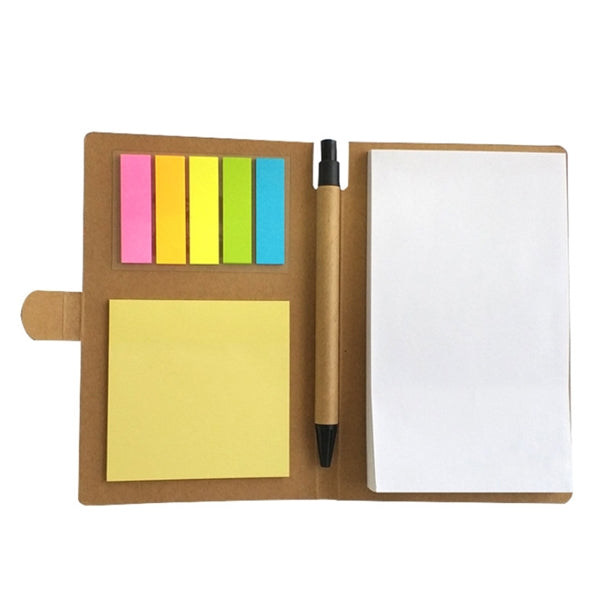Creative kraft paper cover sticky note with ball pen