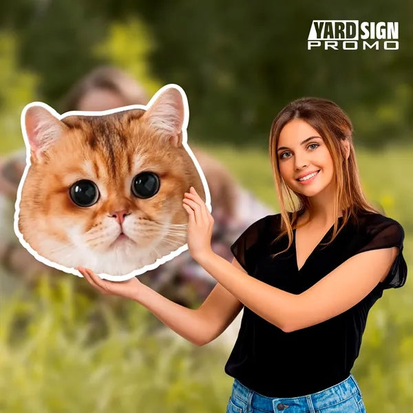 48x24 Custom Big Head Cutouts Cat Face