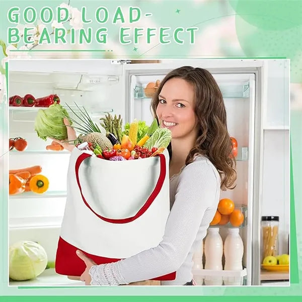 Colorful custom logo patchwork canvas tote bag