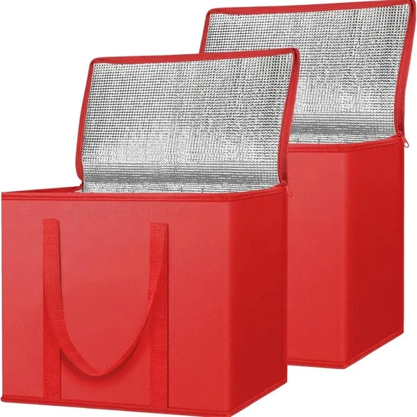 Gray Insulated Cooler Bag Grocery Shopping
