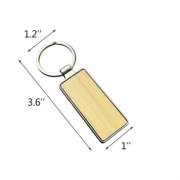 Rectangular Bamboo Keytag