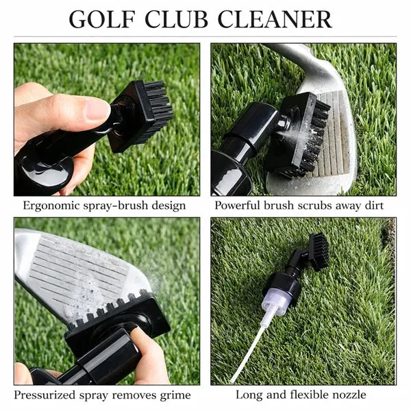 Portable Golf Club Cleaner Brush with Spray Bottle