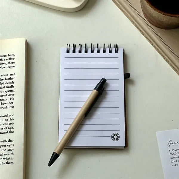 Spiral Notebook with Pen and Elastic Closure