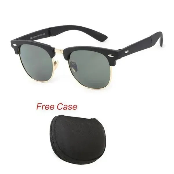 Foldable Fashion Half Frame UV Protection Sunglasses