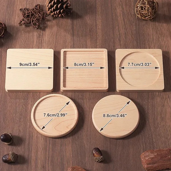 Natural Beech Wood Round Coaster