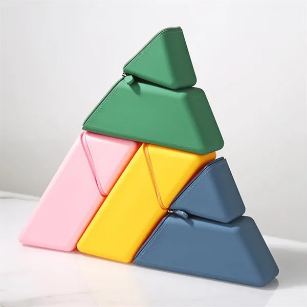 Large Capacity Soft Silicone Upright Telescopic Pencil Case