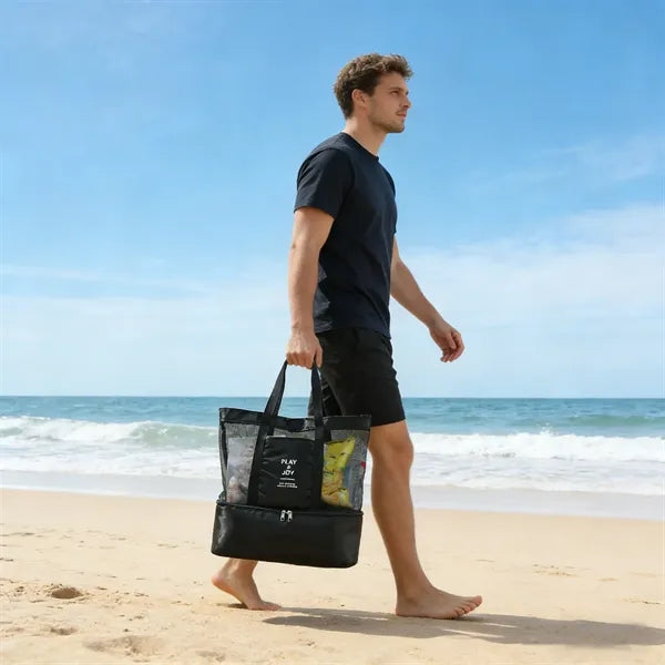 Outdoor Dual-Compartment Insulated Shoulder Tote Bag