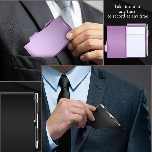 Aluminum Card Holder Memo Notebook