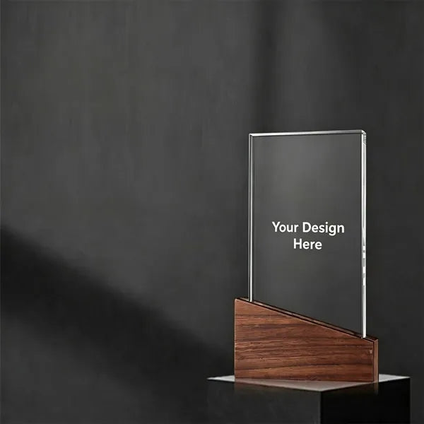 Crystal Trophy Award Plaque Gift