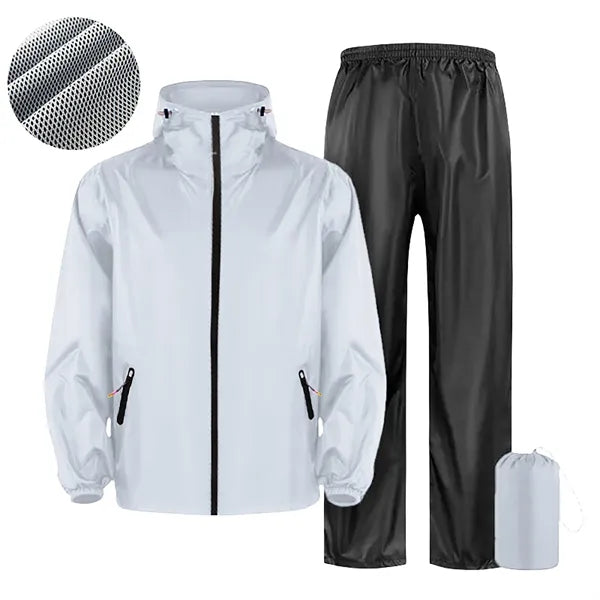 Two-Piece Reflective Hooded Raincoat