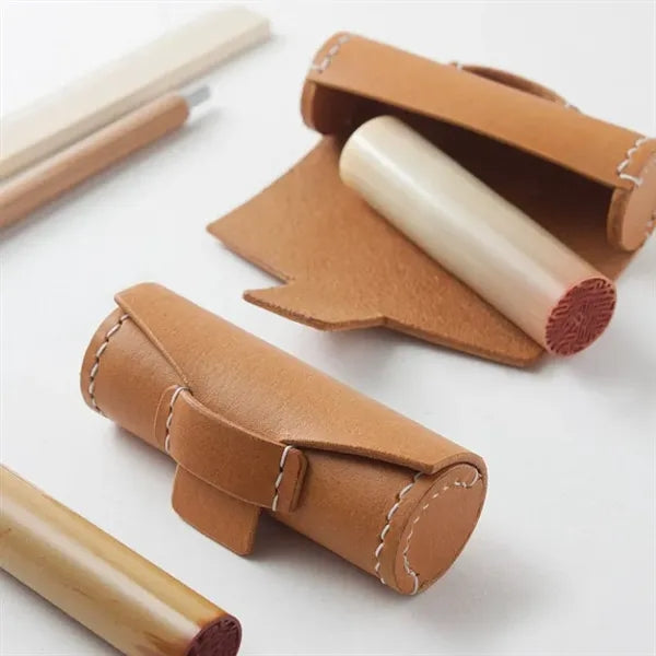 Leather Stamp Storage Pouch
