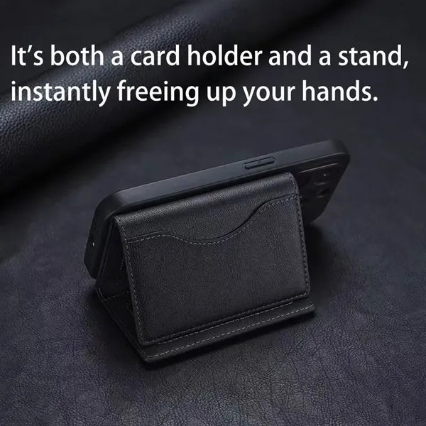 MagSafe PU Leather Phone Wallet Magnetic Card Holder