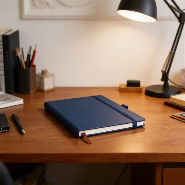 A5 PU Leather Business Notebook W/ Elastic Band